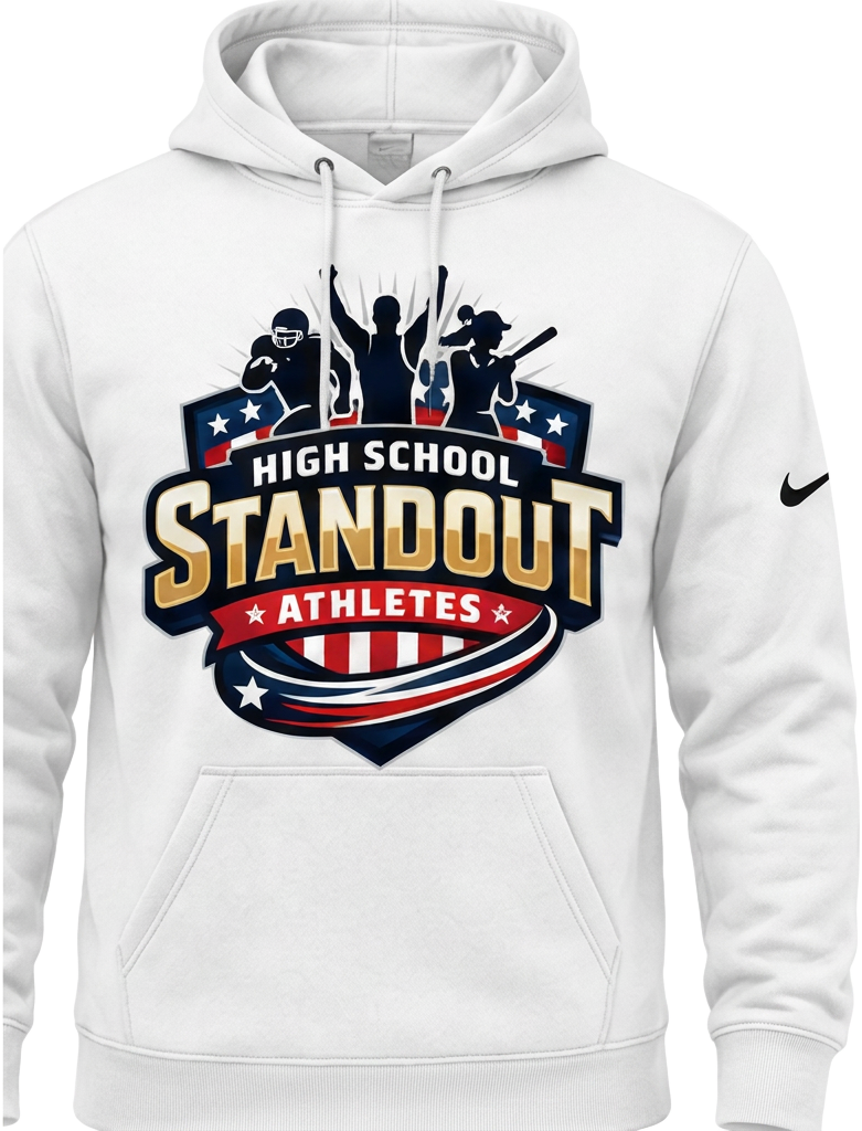 Top 100 Hoodie — White — HSPrepStandouts Top 100 merch